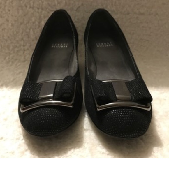 Stuart Weitzman Proper Goosebump Bow Pump Wedges - Picture 3 of 8